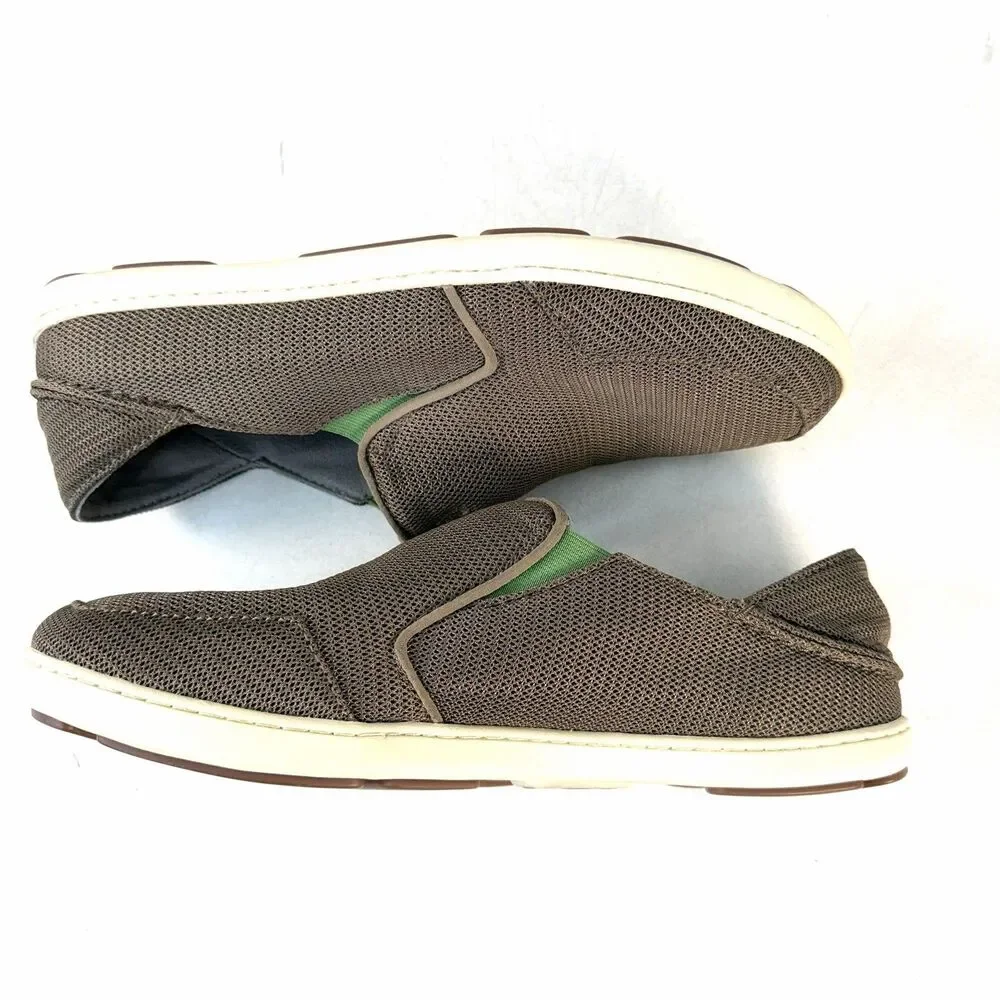 Olukai Nohea Mesh 10188-13AP Mustang Lime Peel Shoes Slip On Men’s Size 10
